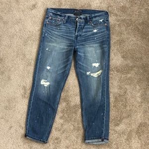 Distressed Abercrombie boyfriend jeans